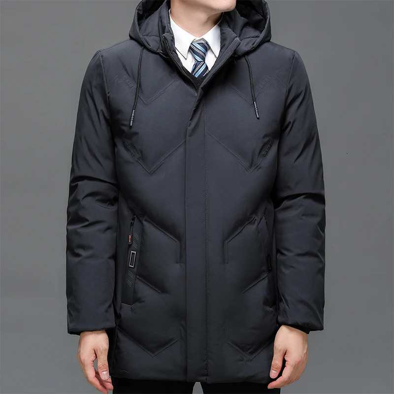 Mens Winter Windproof Warm Jackets Thick Hooded Parkas Long Coat Men Clothing Casual Big Pocket Overcoats 241024