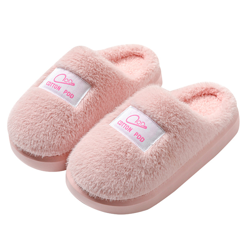 2024 New Winter Outdoor Couple NEW hot Indoor Home Non slip Thick Bottom Warm Fury Cotton Slippers for Women