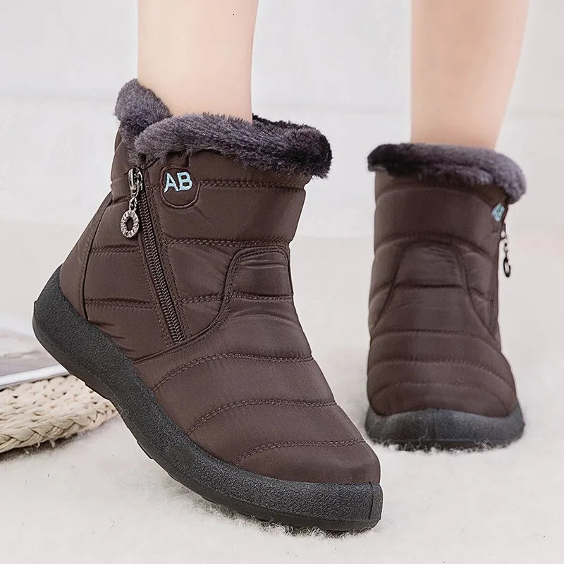 Womens Boots 2024 Warm Winter Boots Ankle Fur Bota Feminina Winter Shoes For Women Waterproof Snow Boots Female Short Botines 241028