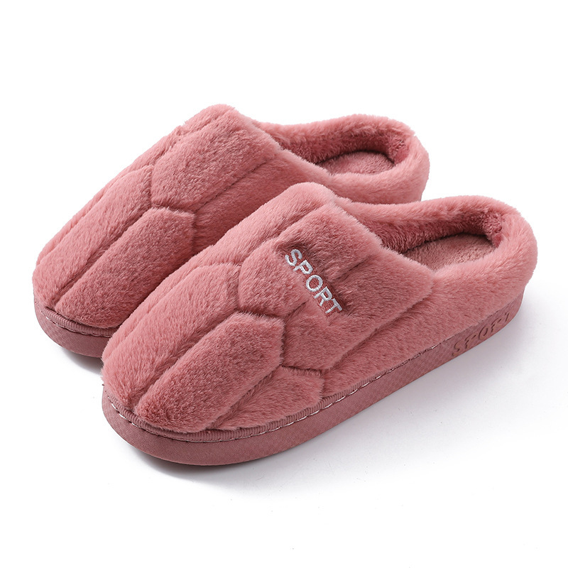 2024 new autumn winter couple indoor plush warm and cute confinement fur soft bottom anti slip cotton slippers NEW hot for women