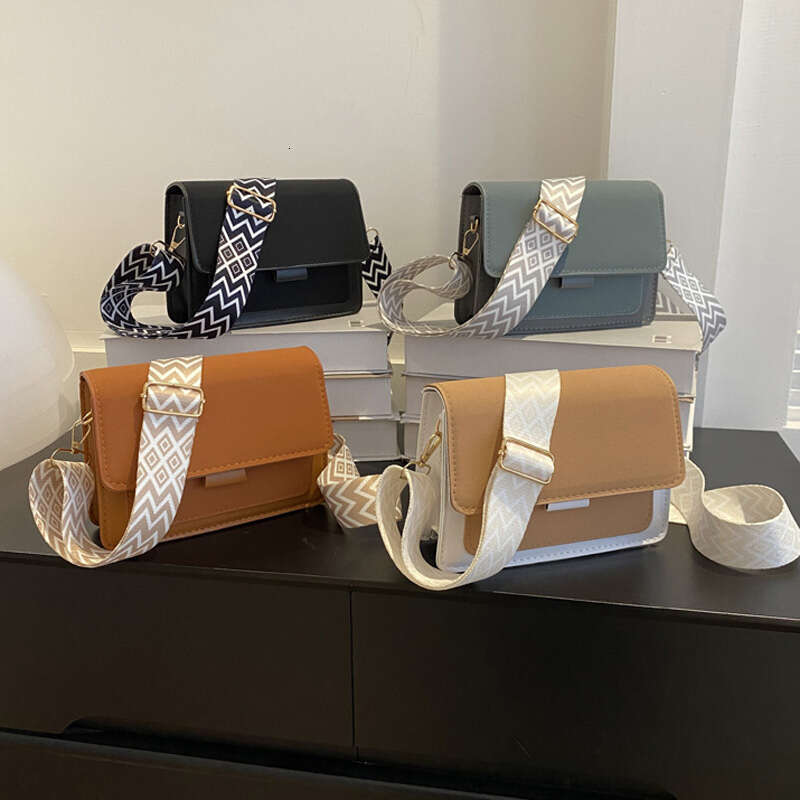 Designer Bag Fashion Wide Strap Crossbody Bags For Daily Used, Square Matte Pu Leather Shoulder Bags Handbags For Women tote bag purse luxury bag