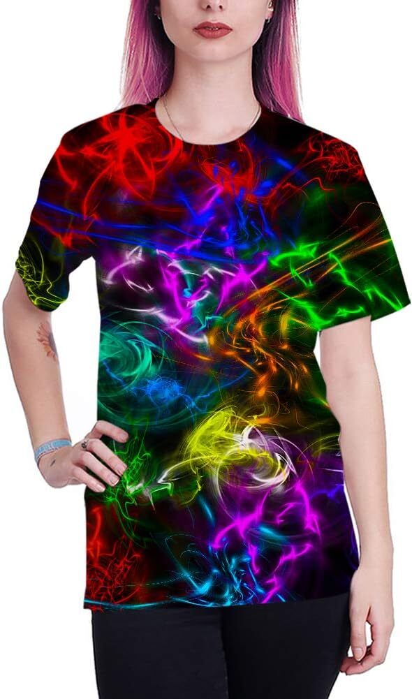 Mens T shirt 3D Graphic Colorful T-Shirts Crew Neck Print Tee for Men Women and Youngs tee Casual tops summer clothes cool