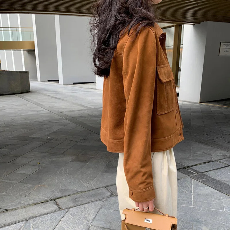 Classic high-quality leather jacket winter cashmere veet face coat womens weight loss Versatile Jaqueta streetwear 241025