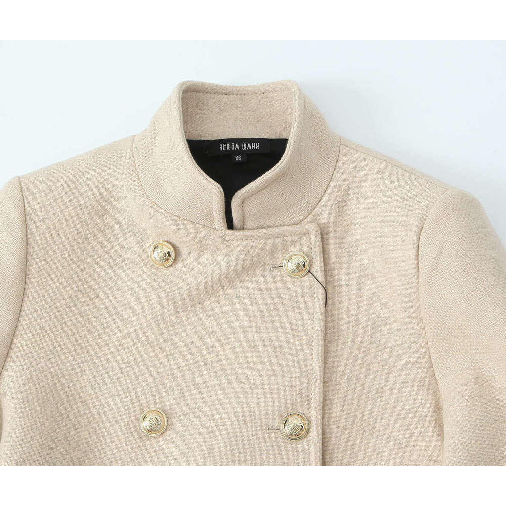 TRAFZA Women Fashion With Ed Double Breasted Solid New 2024 Fall Winter Casual Versatile Long Coat