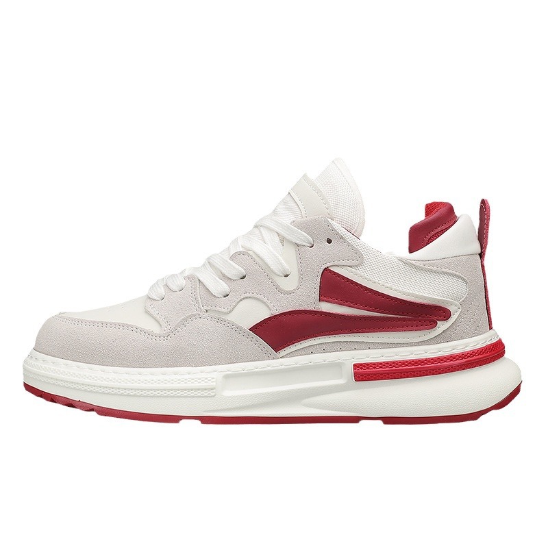 Autumn and winter new high top thick soled casual sports leather surface Forrest Gump running men's shoes