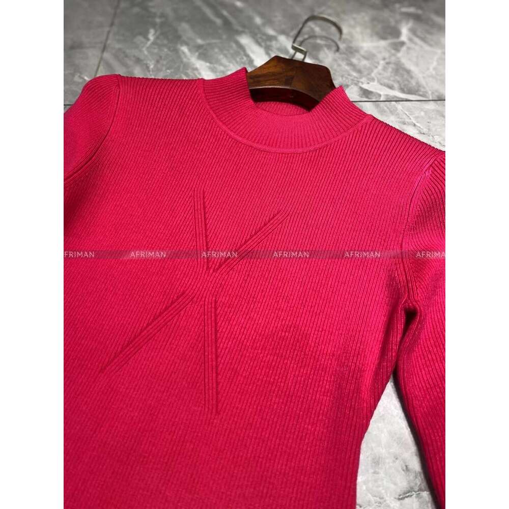 Women Ribbed Turnleneck Long Sleeve Knitted Step Midi Dress