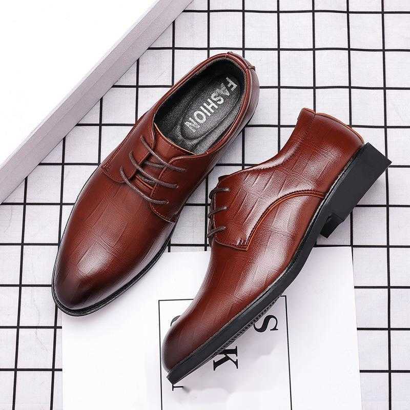 Men Dress Shoes Multi Style Leather Shoes Mens Casual Shoes Business Dress Shoes Pointed Lace Up Wedding Dressing Shoes 241009