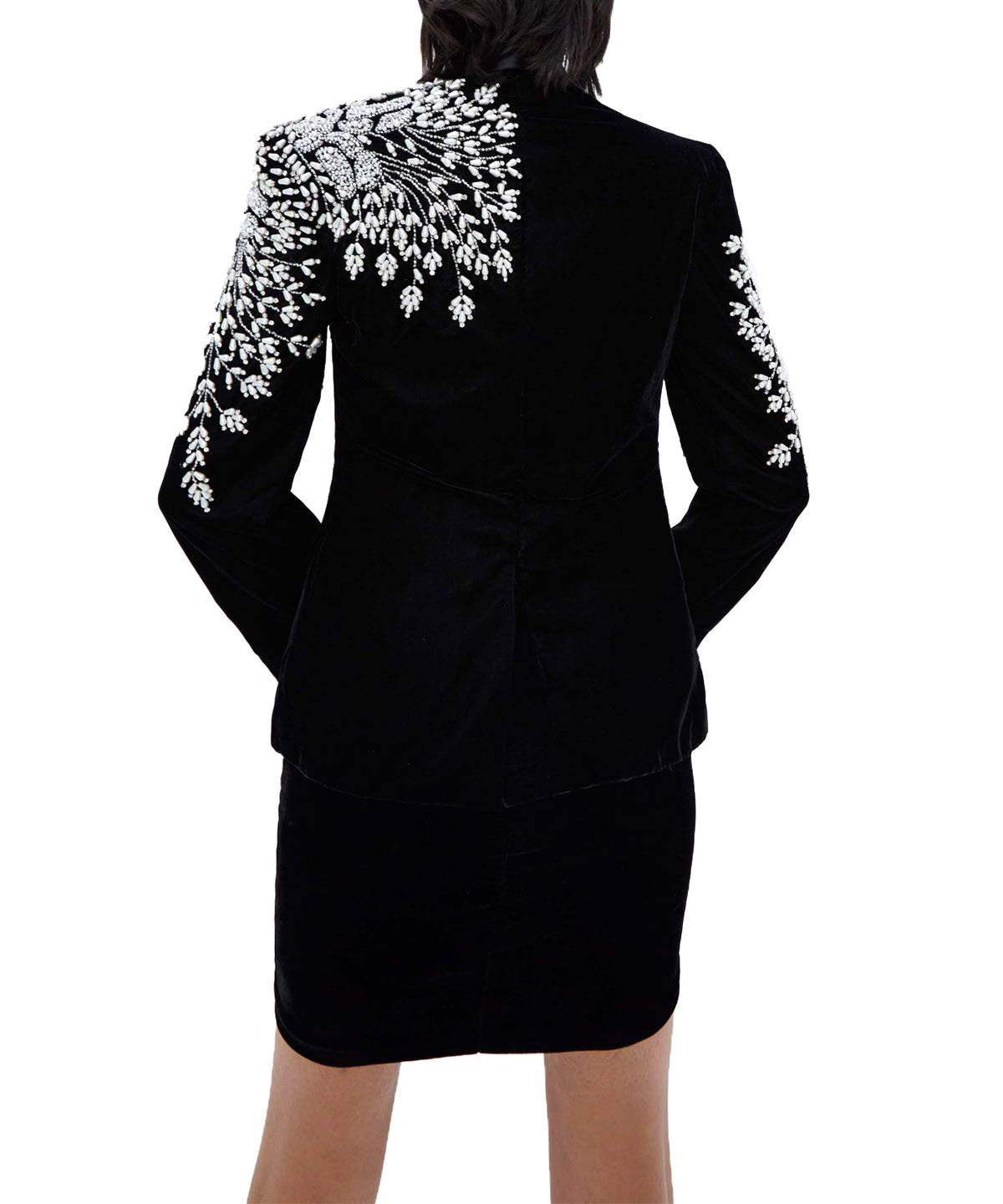 Glittering Beading Women Blazer Dress Sets Slim Fit Crystal Prom Evening Guest Formal Wear Custom Made 2 Pieces Skirts Suits