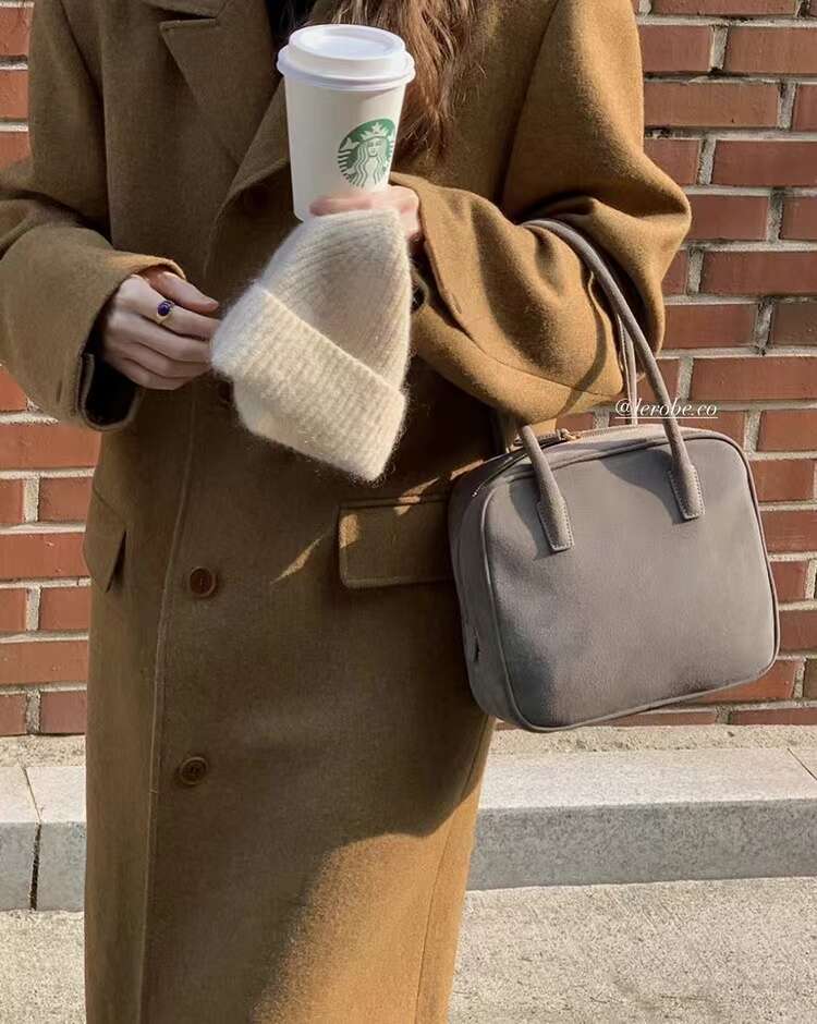 Korean Retro Simple Style Custom High Quality Suede Square Shoulder Bag Handbag Women Frosted Autumn Advanced Purse