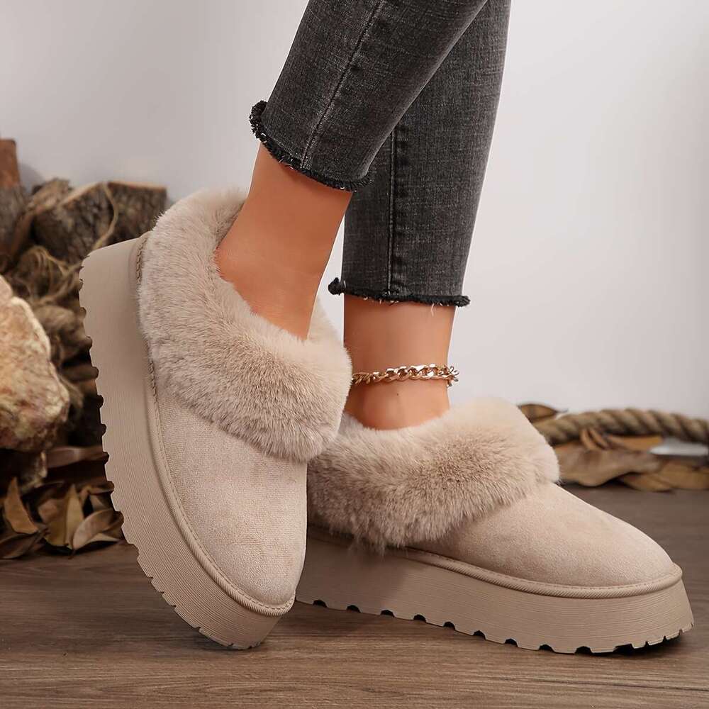Cozy Fluffy Snow Women Soft Plush ed, Non-Slip Platform Sole, Warm Winter Boots with Comfortable Fit Stylish Design - Perfect for Cold Weather and Out