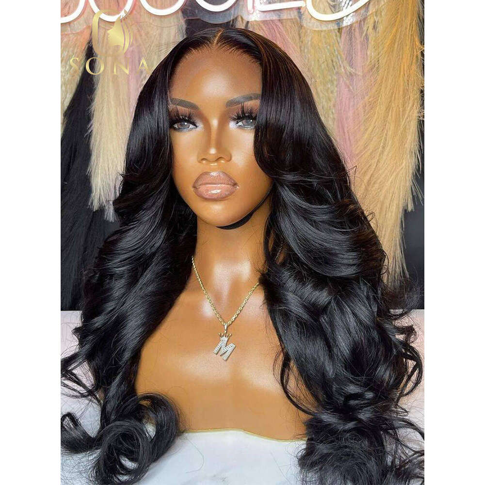 B HD Transparent x Lace Frontal Body Wave Human Hair Wigs Brown Stripe Highlights Honey Blonde Pre Plucked For Women