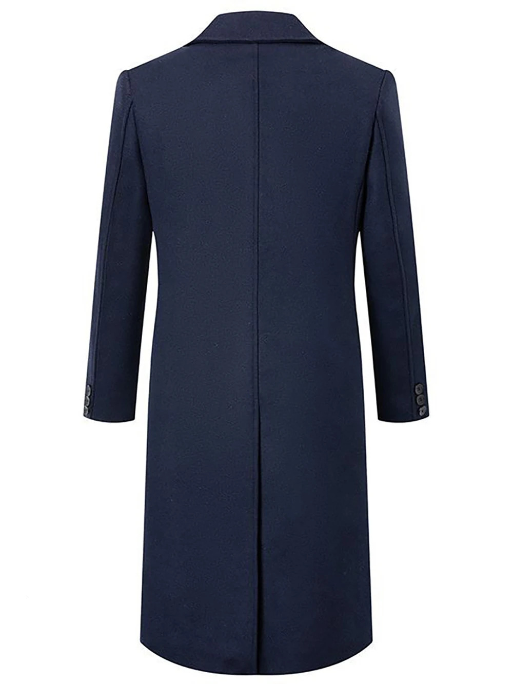 Mens autumn and winter thick padded extra long knee length woolen coat mens double breasted slim fit trench coat 241024