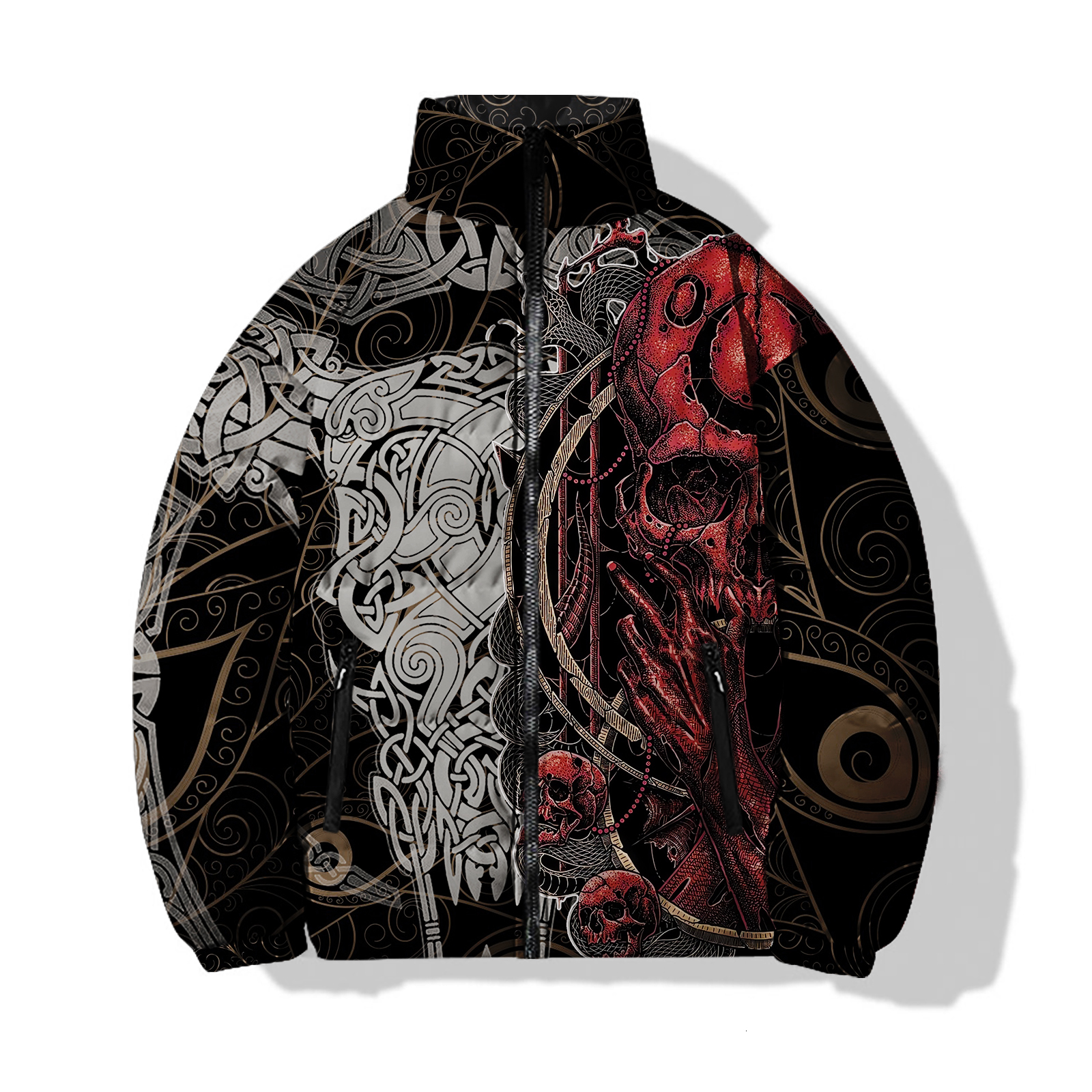 Skeleton Cold Jackets Skull Men's Clothing 2024 Warmth Sickle Parkas 3D Printing Sweatshirts Cool Decent Durable Male Coat