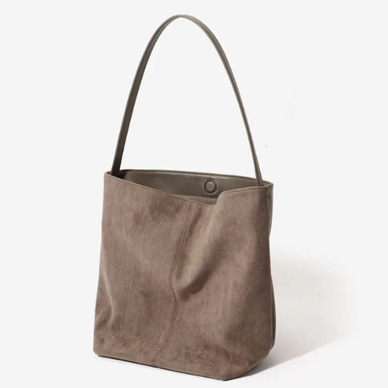 Large Capacity Handbag High Quality Matte Leather Women Bag Water Bucket Tote Versatile Shoulder 241021