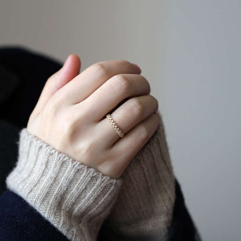 Sterg Sier Simple Star Ring For Women Crystal Sweet Romantic 14k Gold Plating Wedding Jewelry Girlfriend Gift