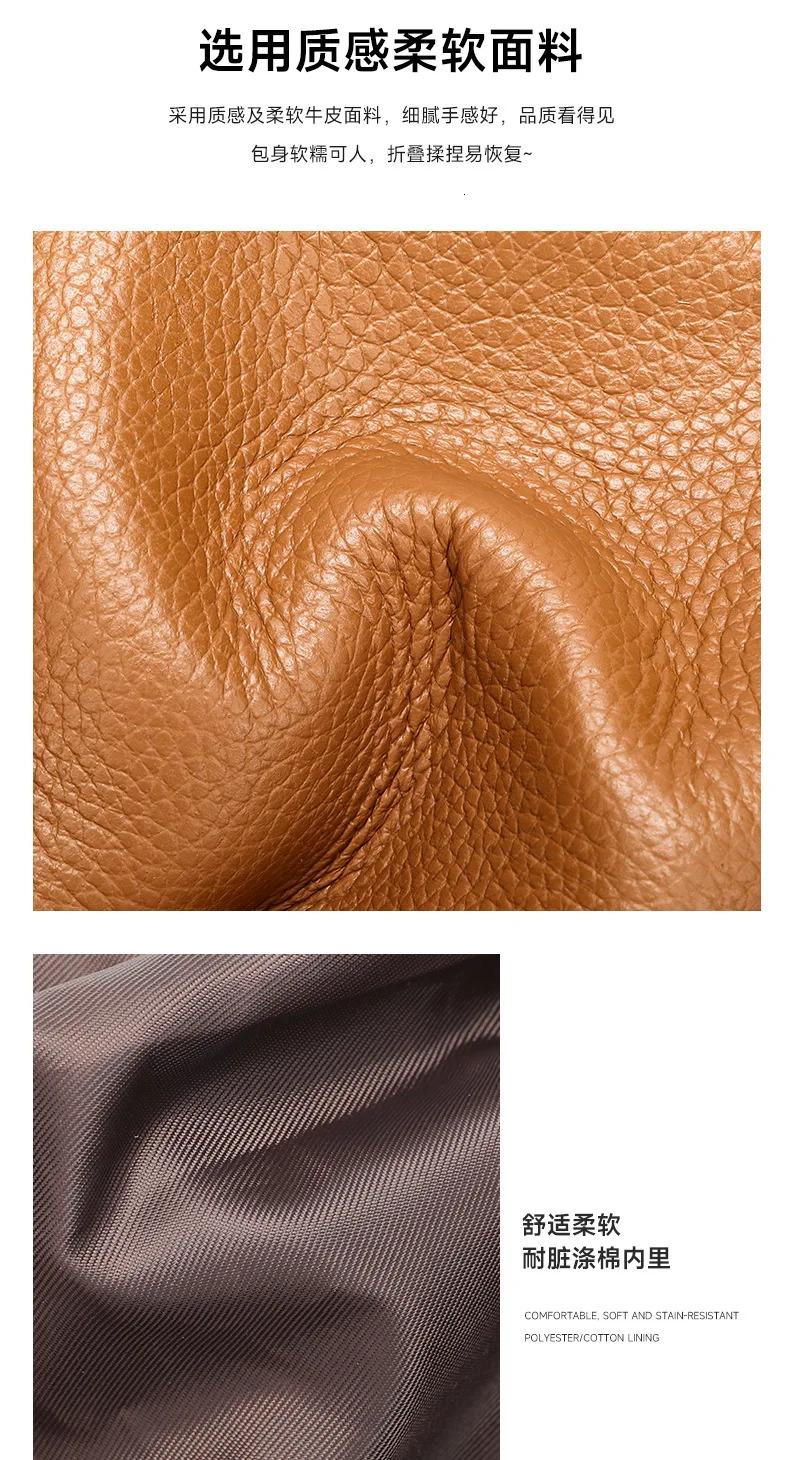 Womens Handbag Head Layer Cowhide Soft Leather Versatile Crossbody Bag Multi Functional Ladies Shoulder Bucket 241021