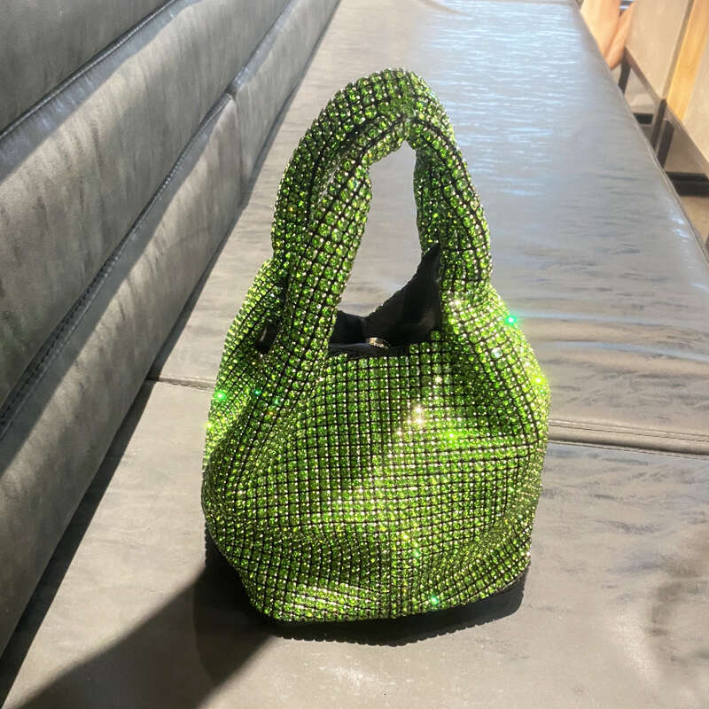 Shiny Crystal Clutch purse bucket Shoulder bag rhie Handmade purses and handbags Designer Evening clutch Bag Purse