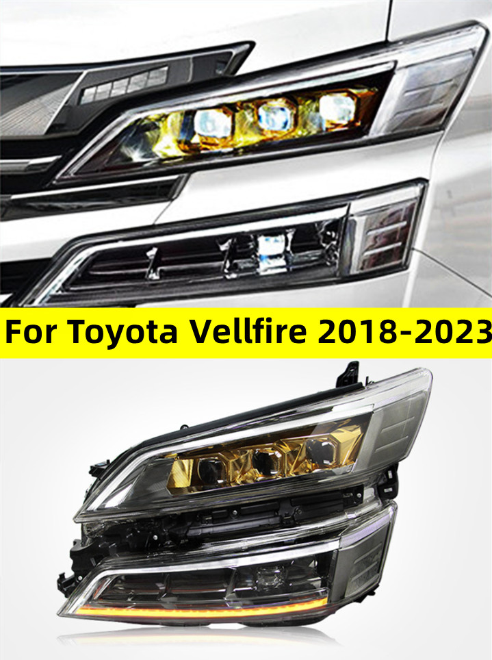 Headlight All LED for Toyota Vellfire 20 18-2023 Head Lamp DRL Dynamic Signal Far And Near Front Headlights