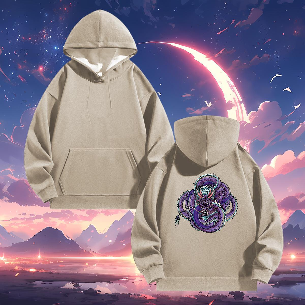 Fashion Design Hoodie For Man Anime Print Comfortable Men Clothes Hoodie Top Pullover Hoodie Y2K Thick Fleece Hooded Collar Long Sleeve
