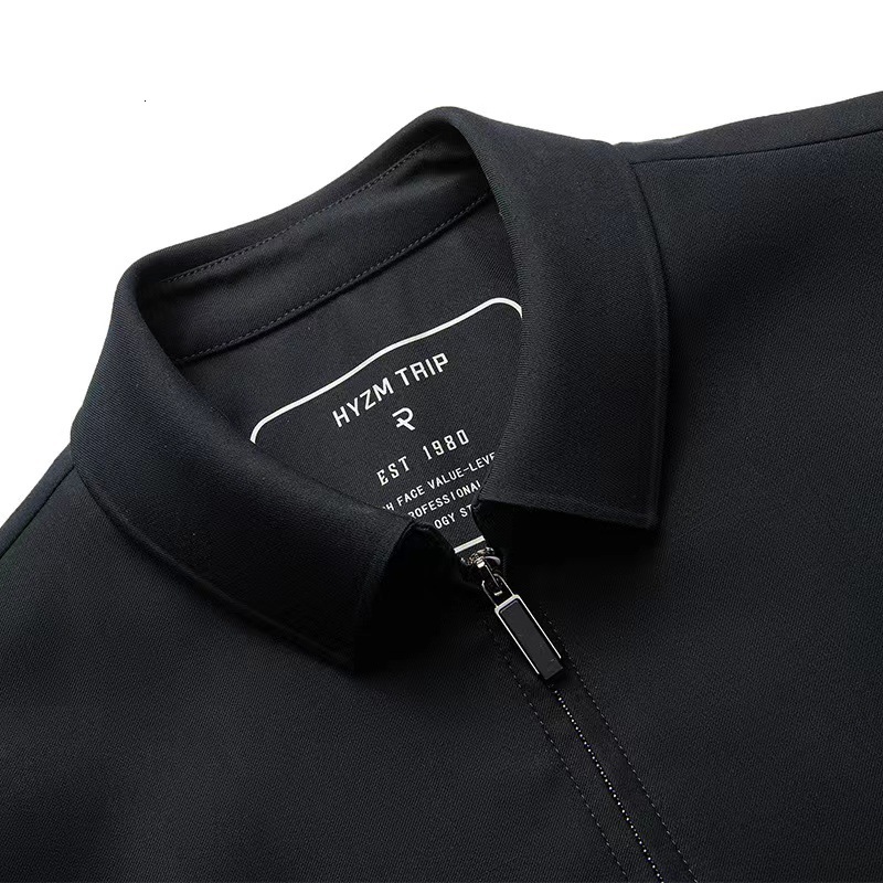 2024 New Designer Men's Autumn/Winter Senior Executive Civil Servant Wool Mulberry Silk Jacket Business Casual Collar Dad's Wear