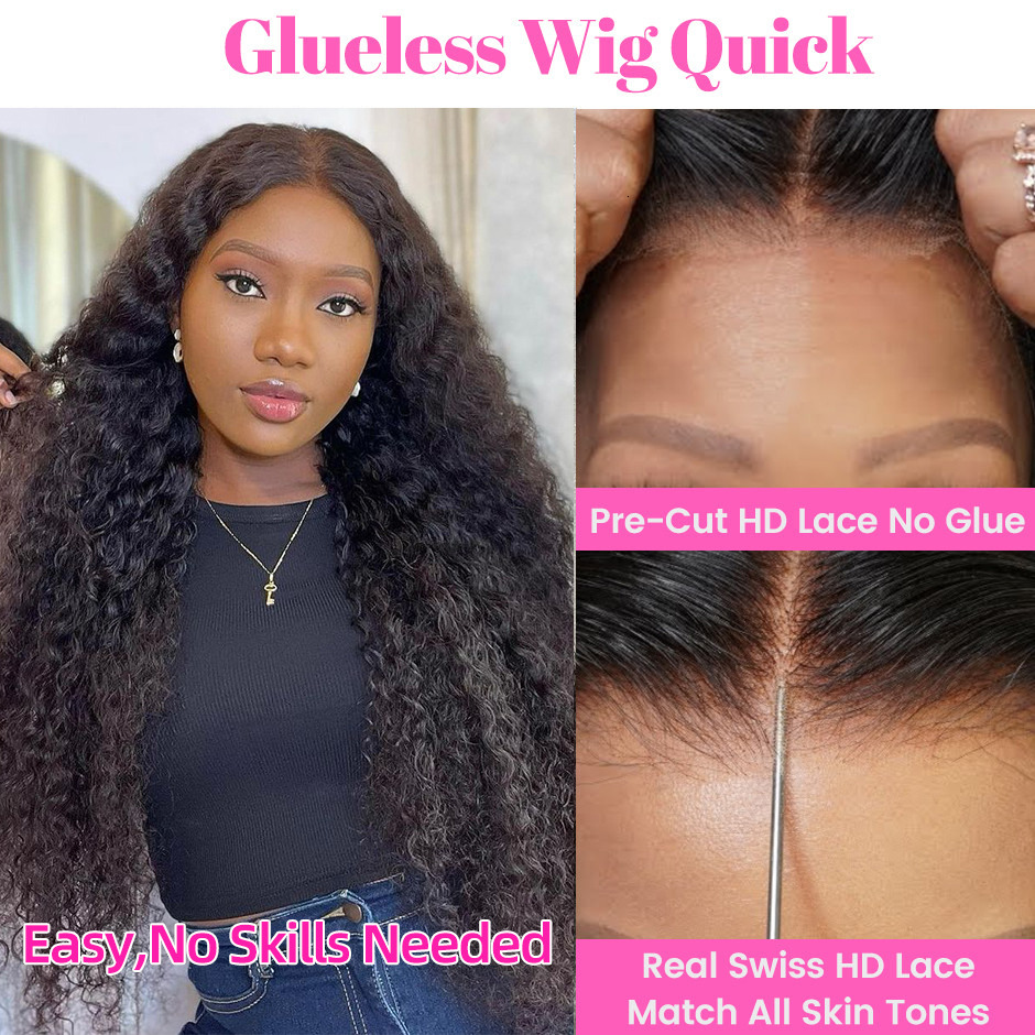 Kinky Curly Wigs Wear And Glueless Human Hair Wig 100% Preplucked 4x6 HD Lace Ready To Go