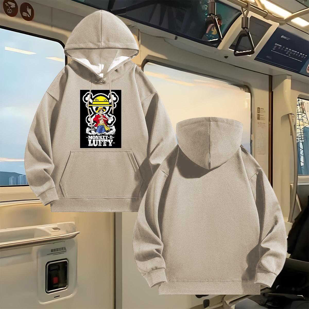Fashion New Hooded Sweatshirt Hip Hop Street Cool Men's Hooded Sweatshirt Drawstring Long Sleeve Anime Oversized US Size Tops Pullover Hoodie Cot