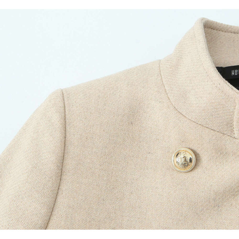 TRAFZA Women Fashion With Ed Double Breasted Solid New 2024 Fall Winter Casual Versatile Long Coat
