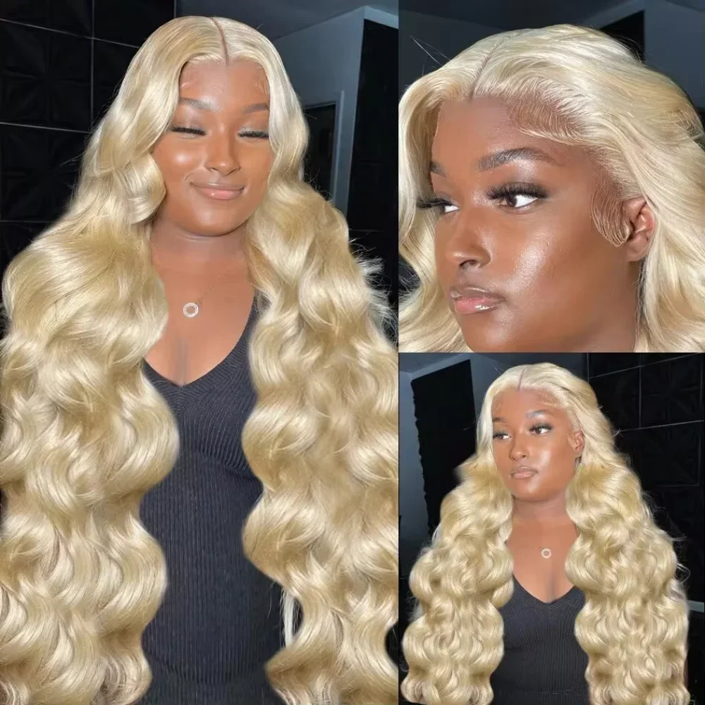 613 Blonde Body Wave 200 Density HD Transparent 13x4 13x6 Front Human Hair Wigs For Women Brazilian Lace Frontal Wig