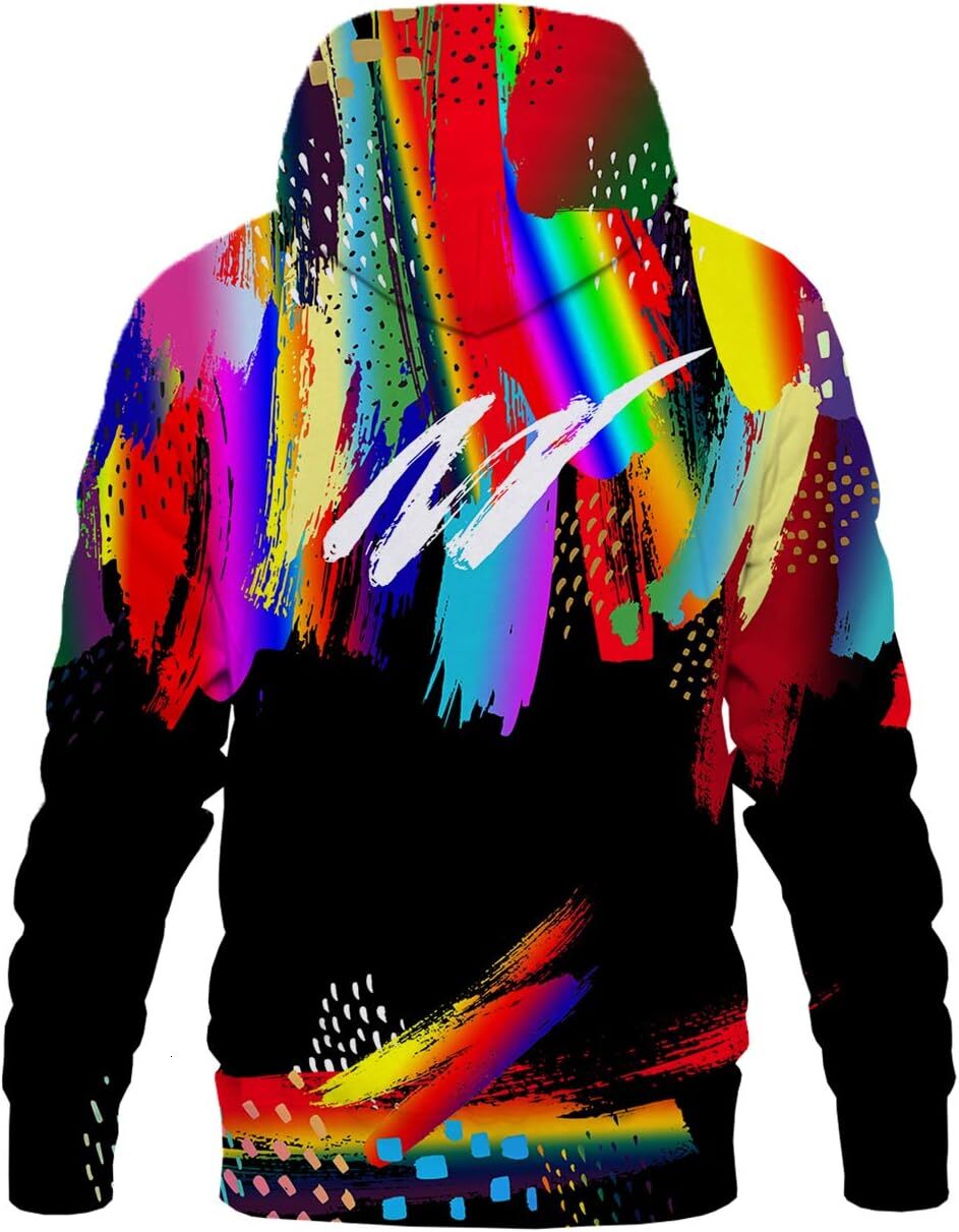 Hoodie for Mens Unisex 3D Novelty Hoodies for Men Women Cool Graphic Pullover Sweatshirts with Pockets Graphic Trendy patterns