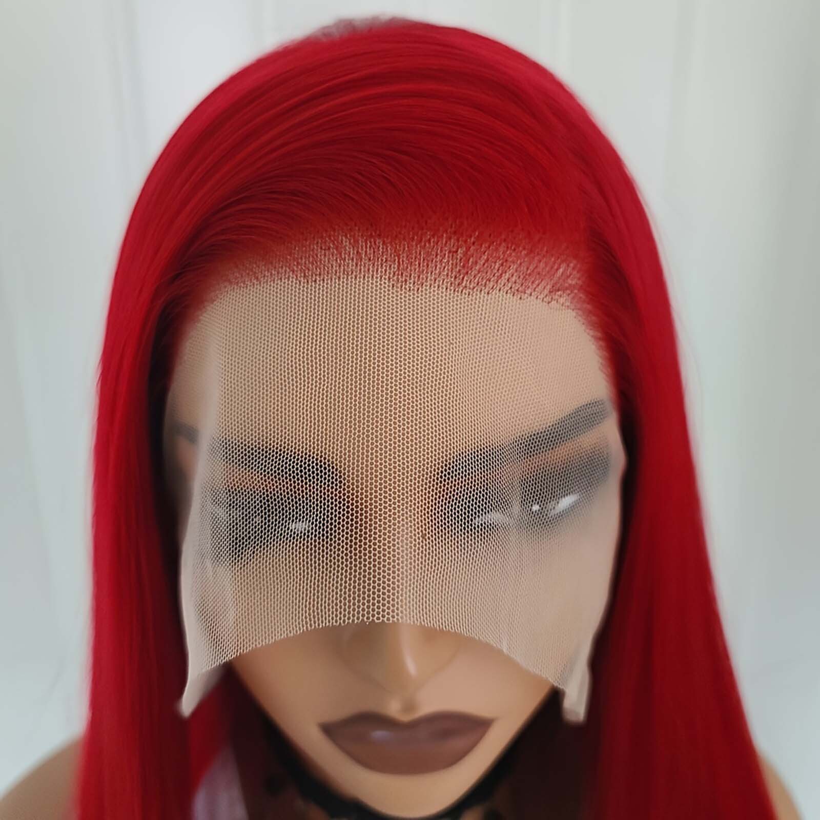 Dark Red Silky Straight Synthetic Front Wig Natural Long Bury Colored Hair 13X4 Lace Frontal Wigs for Women Party