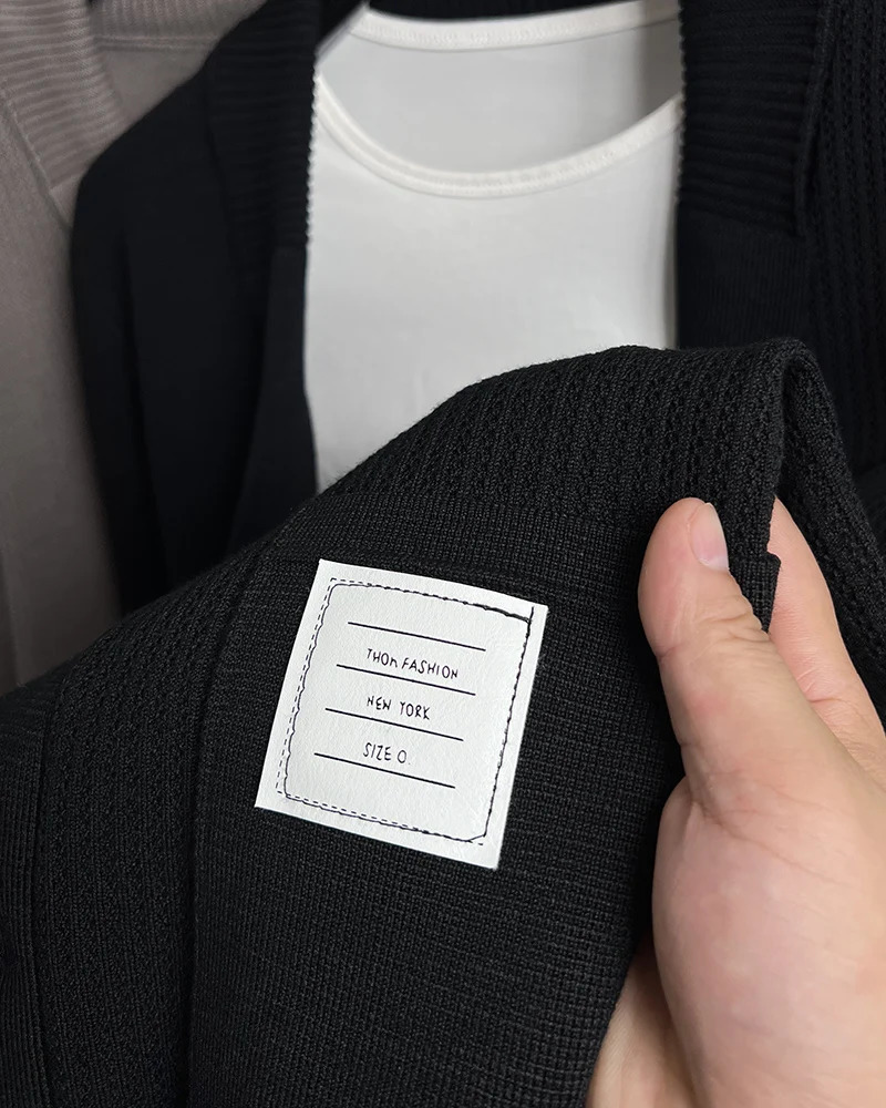 High quality solid color simple knitted cardigan sweater mens highend jacket autumn and winter Korean version trendy 241024