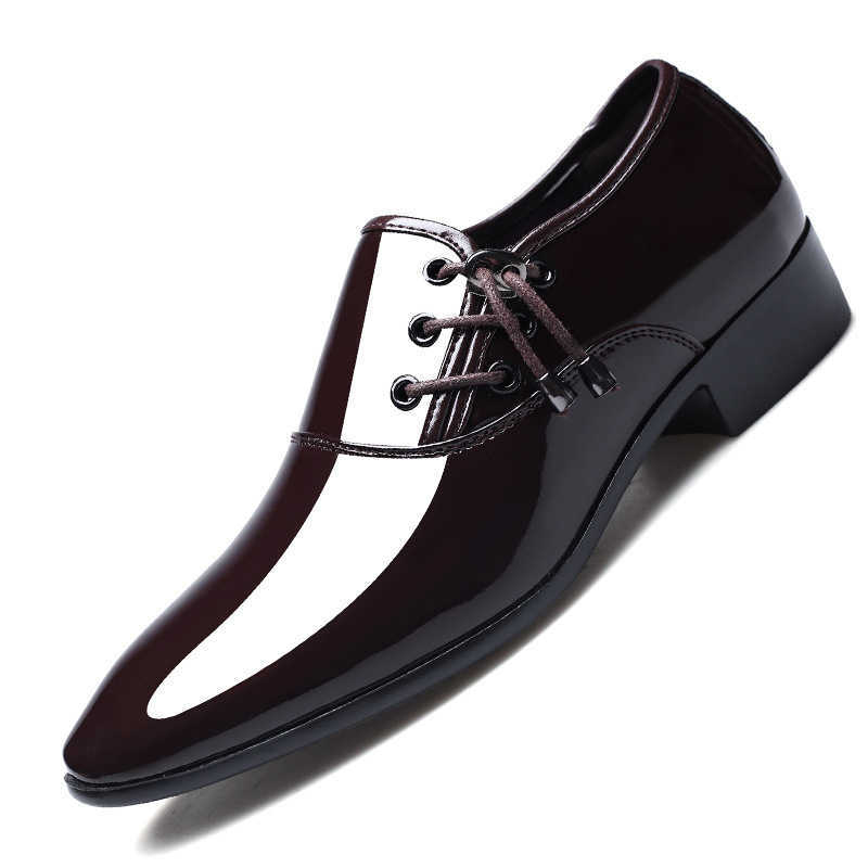 Men Dress Shoes New Pointed Leather Shoes Mens Business Dress Shoes Mens Bright Face Casual Shoes Wedding Dressing Shoes 241009