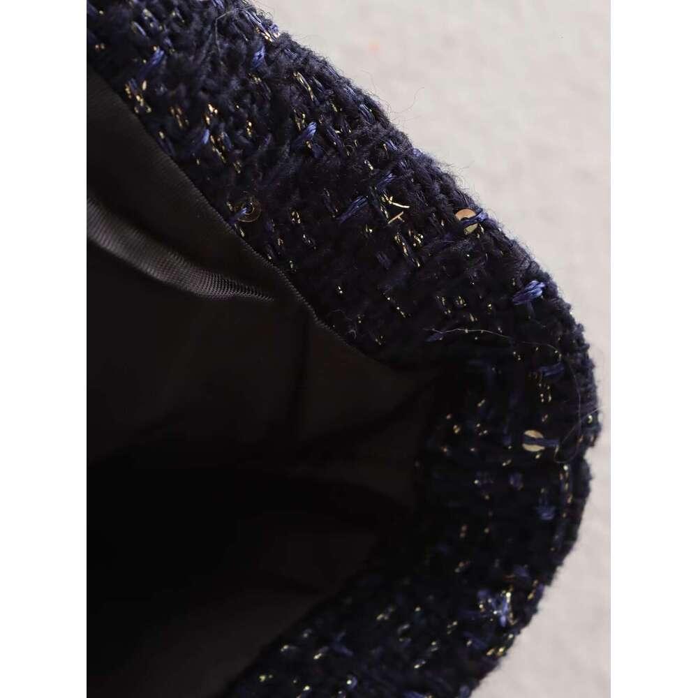 TRAFZA Belted Sequined O-Neck Gold-Color Button Jacket New 2024 Spring Fall Fashion Urban Elegant Slim Vest
