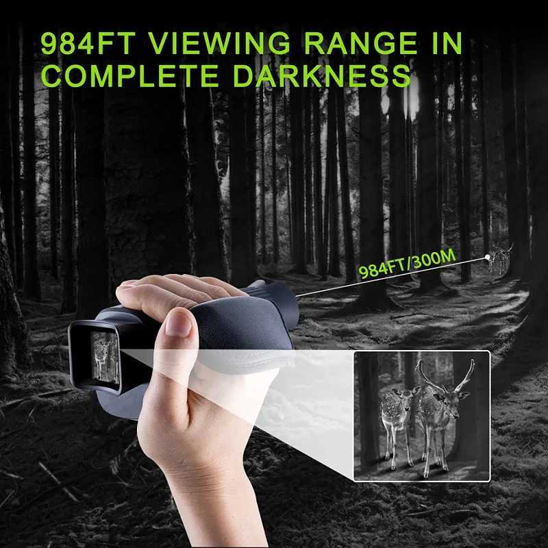 Monocular Night Vision Device 1080P HD Infrared 5x Digital Zoom Hunting Telescope Outdoor Day Night Dual Use 100% Darkness 300mXJ241028