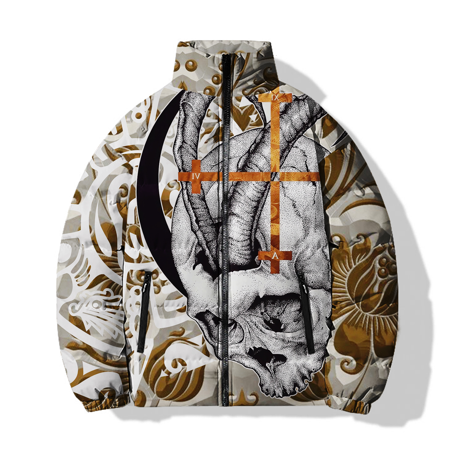 Skeleton Cold Jackets Skull Men's Clothing 2024 Warmth Sickle Parkas 3D Printing Sweatshirts Cool Decent Durable Male Coat