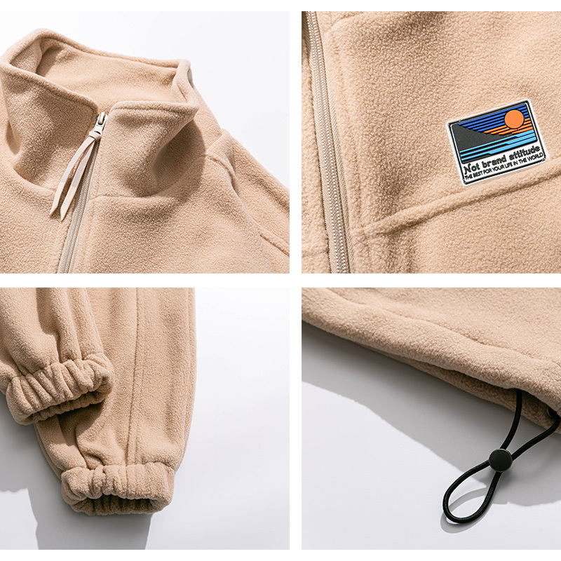 Winter Fleece Sweatshirt Japanese Streetwear Thick Stand Collar Coat Men Clothing Haruku Casual Cardigan Hip Hop Couple Tops