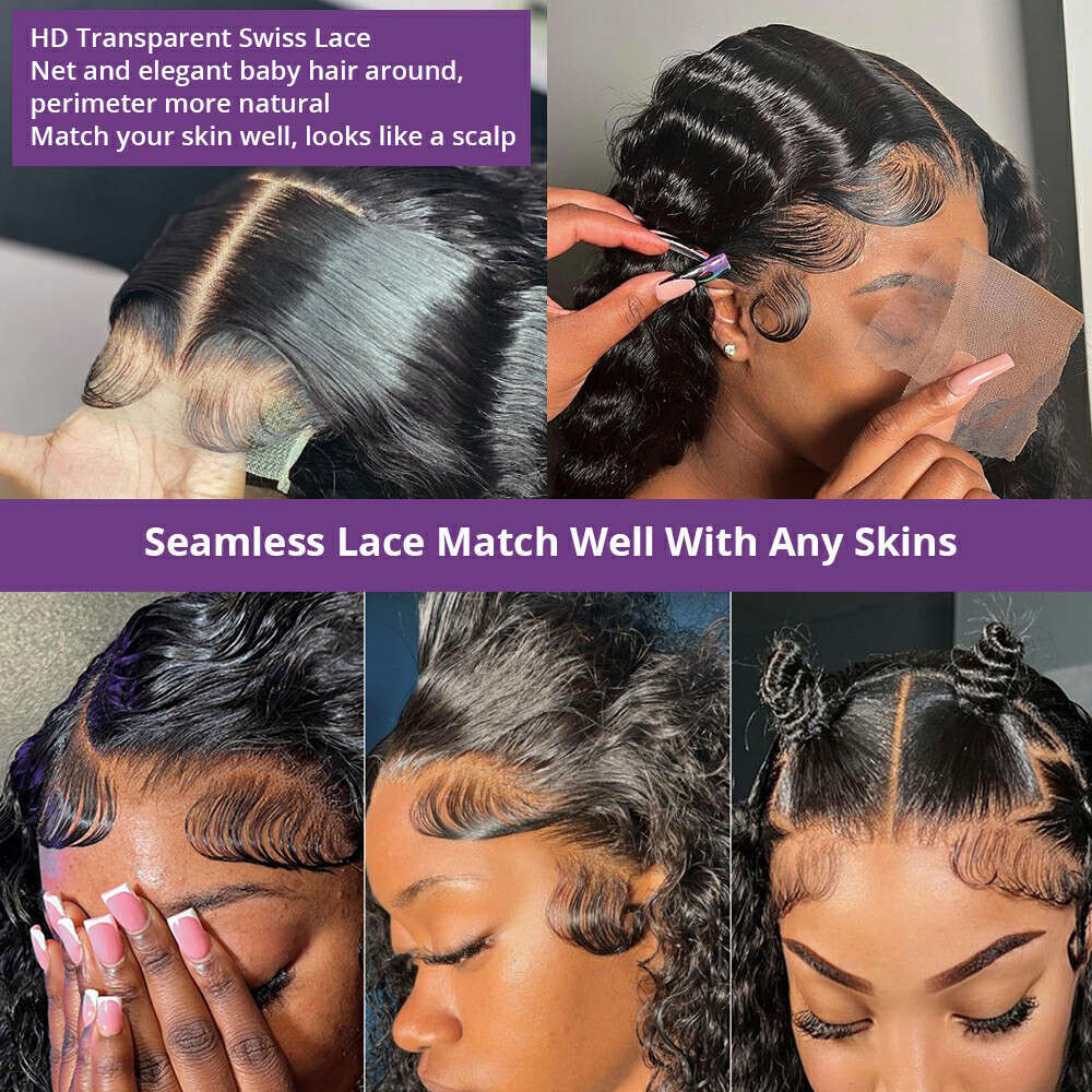 x HD Lace Frontal Body Wave Wigs Human Hair Closure Wig Pre Plucked for Women Brazilian Front With BabyHair