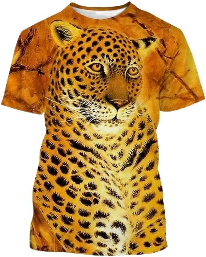 Mens T shirt New Animal Leopard Short-Sleeved T Shirt Men's Casual Fashion Streetwear T Shirt Unisex Harajuku Printed Top tee Casual tops summer 