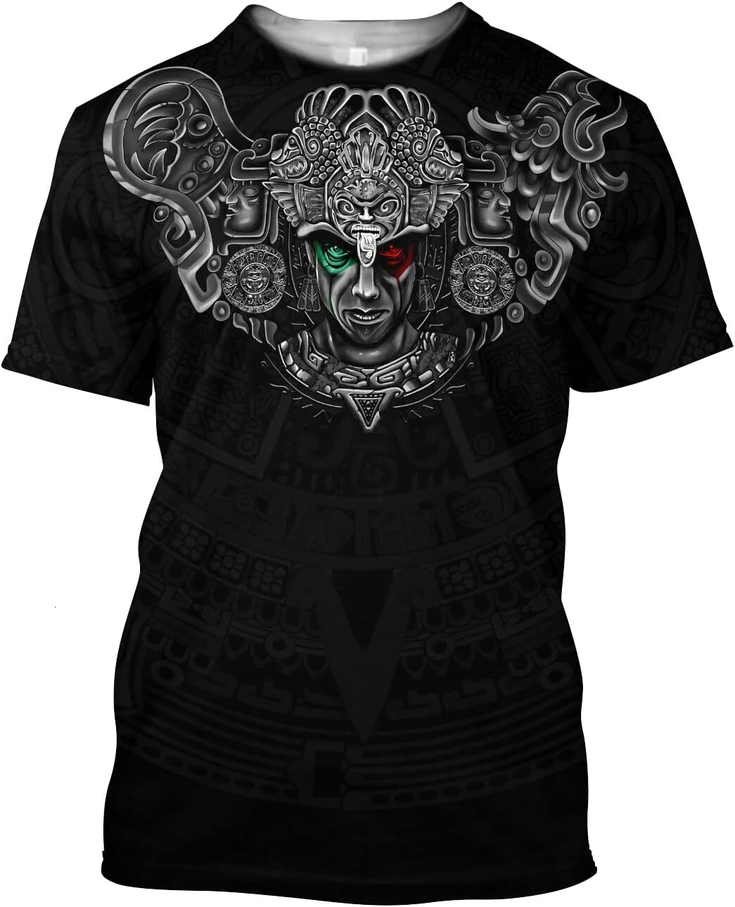 Mens T shirt - Mexican Aztec Warrior Shirts Beautiful cool 3D All Over Design Shirt Aztec Full tee Casual tops summer clothes Trendy patterns