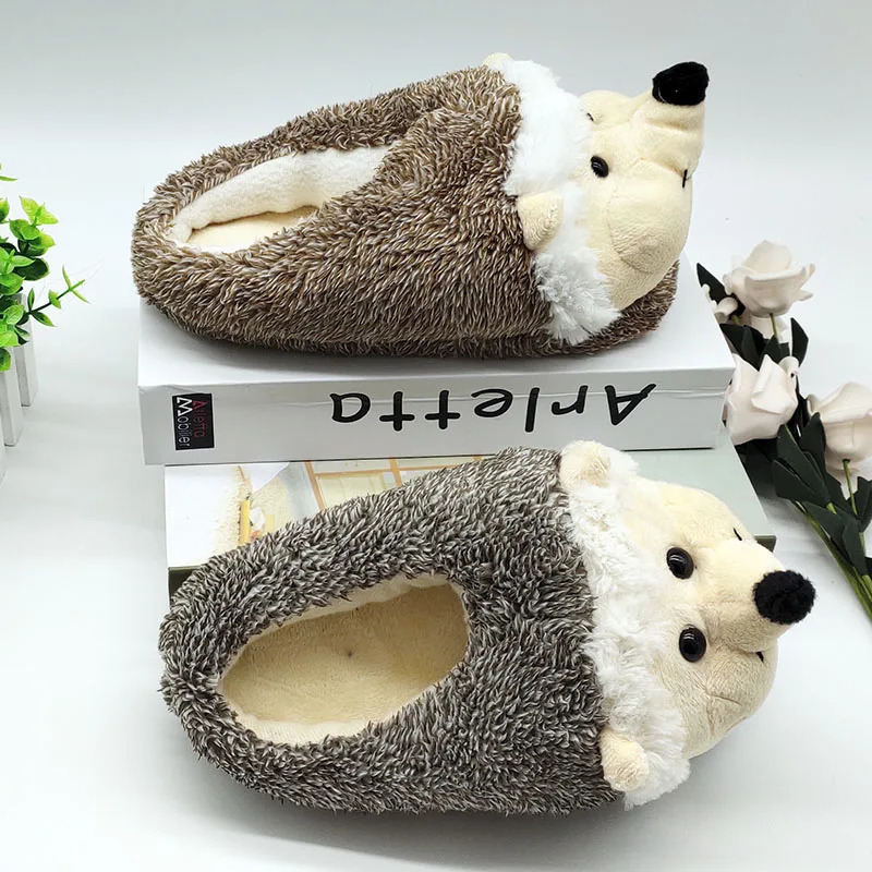 Special Hedgehog Fur Slippers Fluffy Shoes Funny Men Women Winter Slippers Custom Slippers Home House Slippers ren Indoor 241025