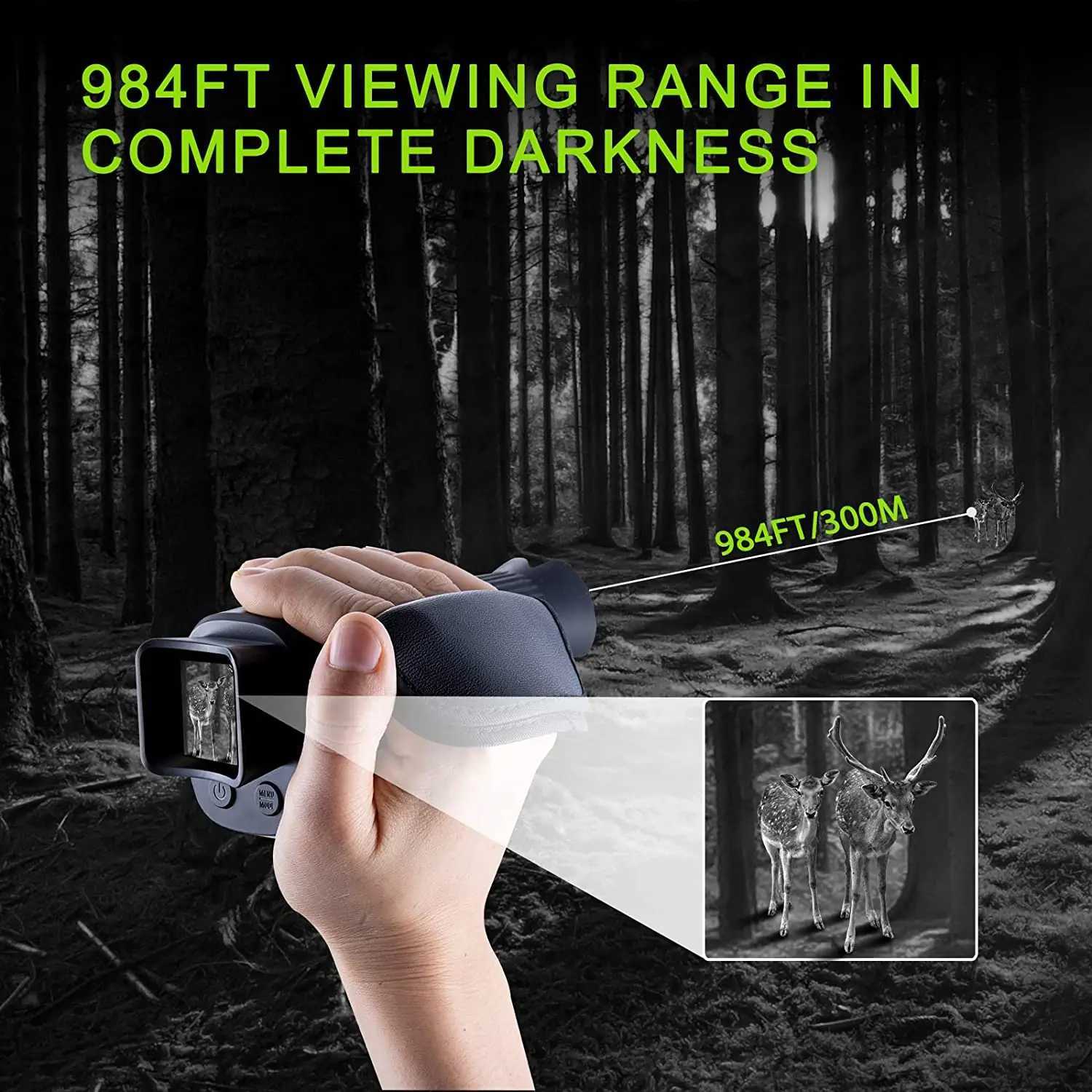 Single eye night vision instrument 1080p high-definition infrared night vision glasses camping binoculars day and night dual useXJ241028