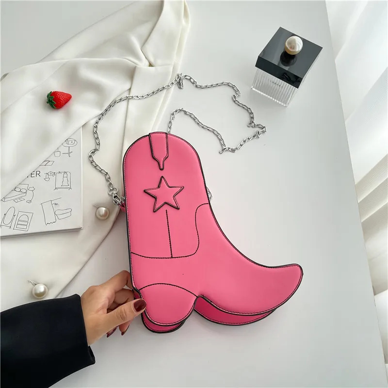 Fashion Funny Long Boots Shaped Handbag Womens Creative Leather Single Shoulder Bag Gothic Personalized Party Mujer Femme Bag 241025