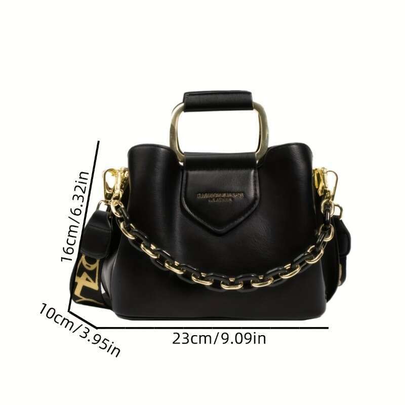 Fashion Crossbody Bucket Trendy PU Shoulder Bag, Women's Casual Handbag & Tote Purse