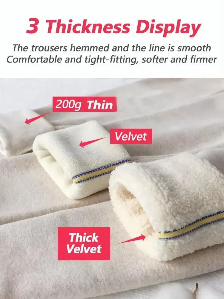 Womens long legs winter wool cotton tight fitting high waist pants black gray tight fitting warm velvet long legs 241028