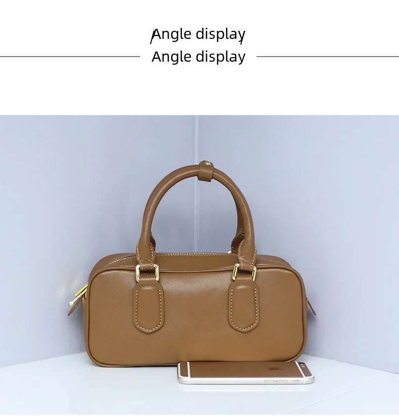 High Quality Boston Bowg 2023 New Large Capacity Vintage Pillow Bag Genuine Leather Crossbody Handbag