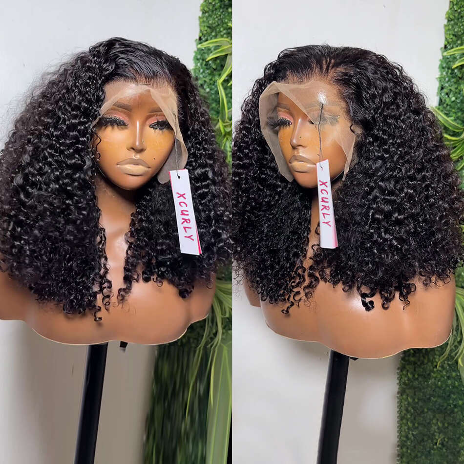 Xcurly Curly Short Bob Human Hair Wigs x X HD Lace Frontal Wig Brazilian Deep Wave Closure For Women Pre Plucked