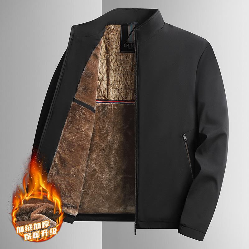 2024 new designer plush winter casual graphene dad jacket suitable for thick and warm men's clothing