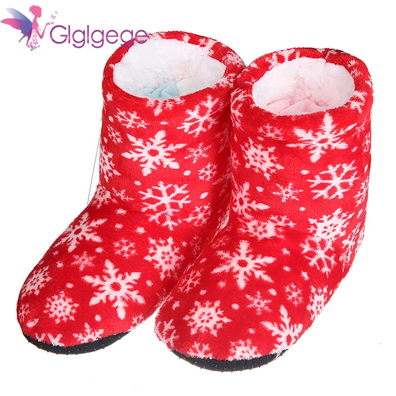 Glglgege Warm Winter Slippers Home Family Shoes Winter Snowflake Snow Slippers Shoes Comfort Casual Boots bottes femme 241025