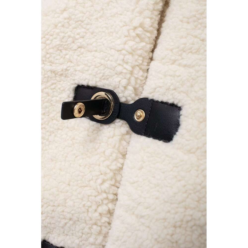TRAFZA Women Fall Winter Exterior Lapel Buttons Vintage Fleece New 2024 Fashion Casual High Street Coat