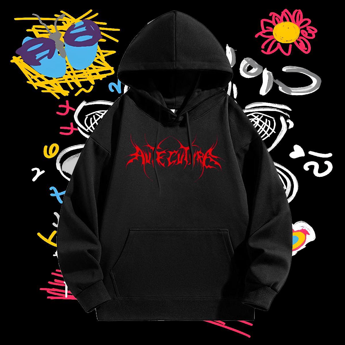 Fashion Casual Hoodie For Man Hooded Collar Free Shipping Couples Hoodie Anime Print Clothes Hip Hop Street 350g Cotton